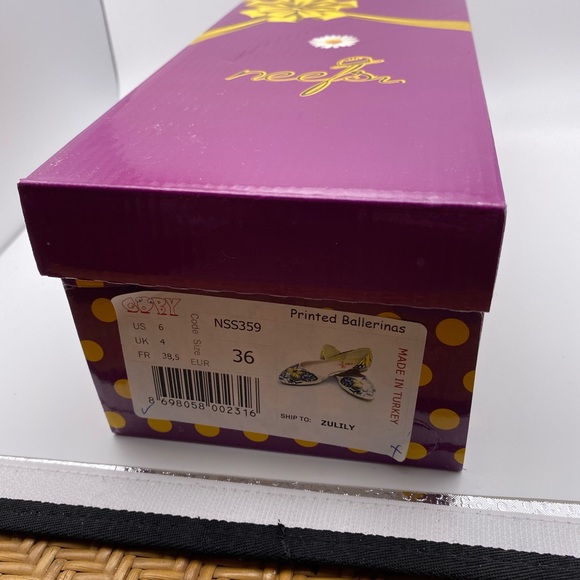 BNWT NEEFS PRINTED BALLERINA FLATS Size 6 NEW IN BOX | Made in Turkey - Picture 9 of 12